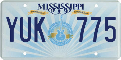 MS license plate YUK775