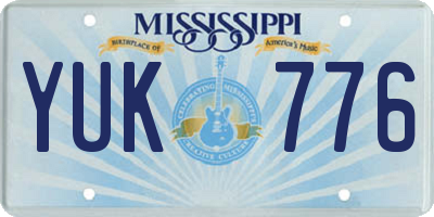 MS license plate YUK776
