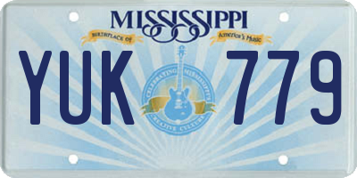 MS license plate YUK779