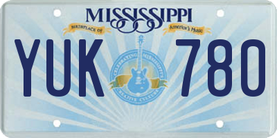 MS license plate YUK780