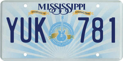 MS license plate YUK781