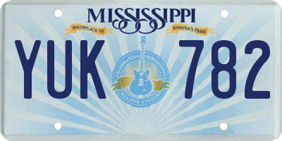 MS license plate YUK782