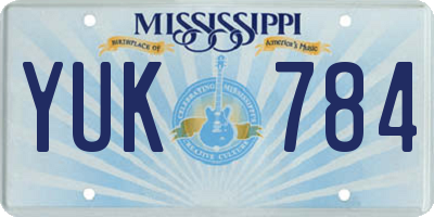 MS license plate YUK784