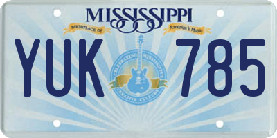 MS license plate YUK785