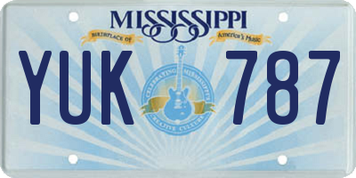 MS license plate YUK787