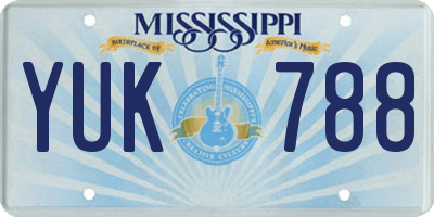 MS license plate YUK788