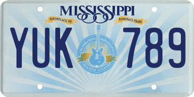 MS license plate YUK789