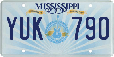 MS license plate YUK790