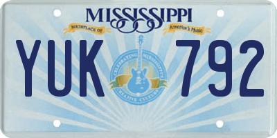 MS license plate YUK792