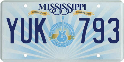 MS license plate YUK793