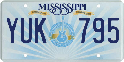 MS license plate YUK795