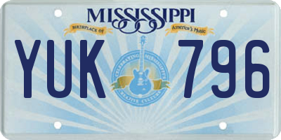 MS license plate YUK796