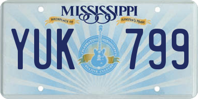 MS license plate YUK799