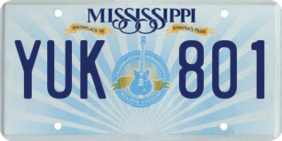 MS license plate YUK801