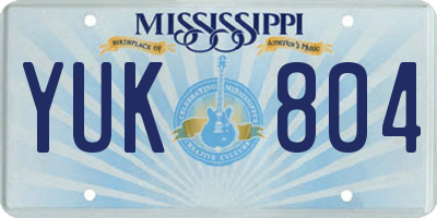 MS license plate YUK804
