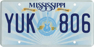 MS license plate YUK806