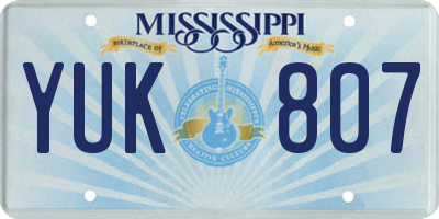 MS license plate YUK807