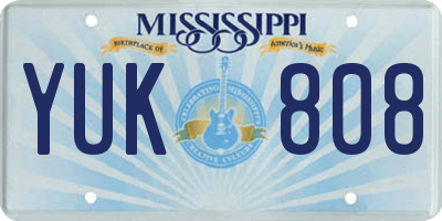 MS license plate YUK808