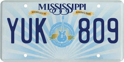 MS license plate YUK809