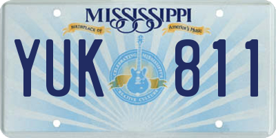 MS license plate YUK811