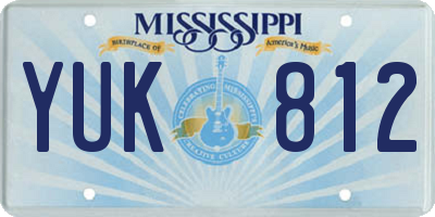 MS license plate YUK812