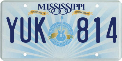 MS license plate YUK814