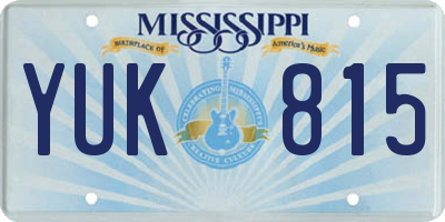 MS license plate YUK815