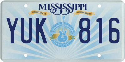 MS license plate YUK816