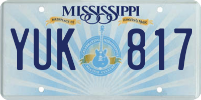 MS license plate YUK817