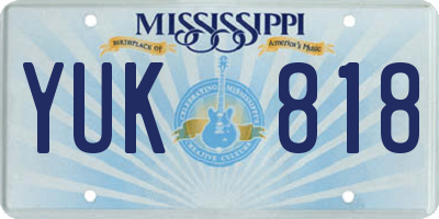 MS license plate YUK818