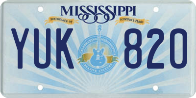 MS license plate YUK820