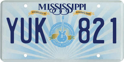 MS license plate YUK821