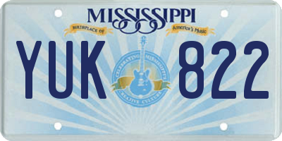MS license plate YUK822