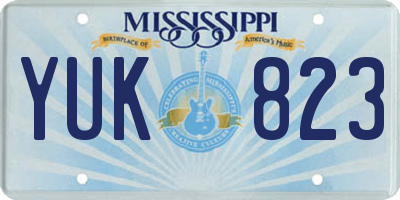 MS license plate YUK823