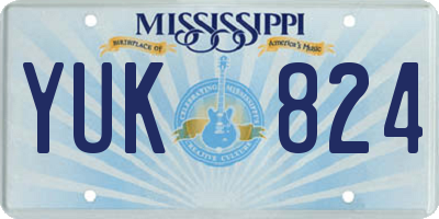 MS license plate YUK824