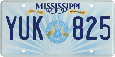 MS license plate YUK825