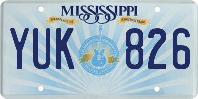 MS license plate YUK826