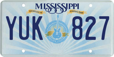 MS license plate YUK827