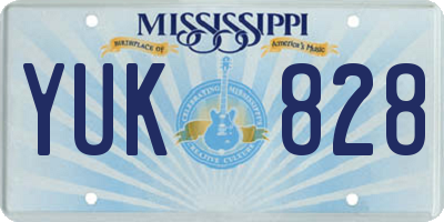 MS license plate YUK828