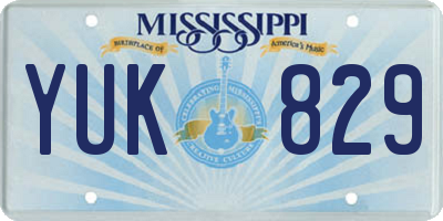 MS license plate YUK829