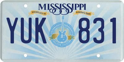 MS license plate YUK831