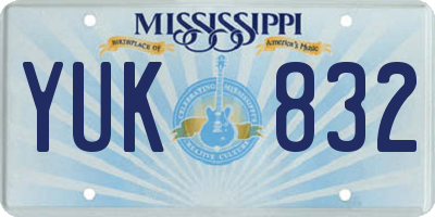 MS license plate YUK832