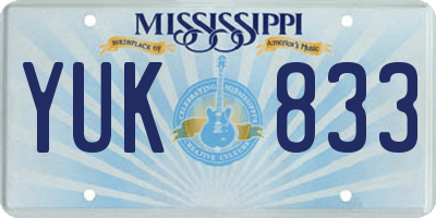 MS license plate YUK833