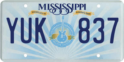 MS license plate YUK837