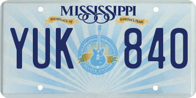 MS license plate YUK840