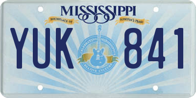 MS license plate YUK841