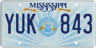 MS license plate YUK843