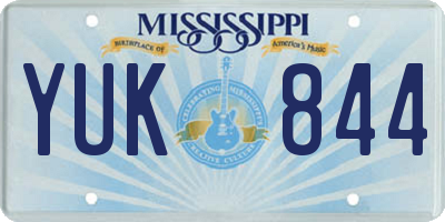MS license plate YUK844