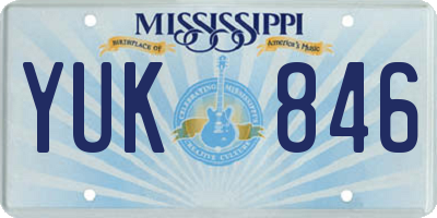 MS license plate YUK846
