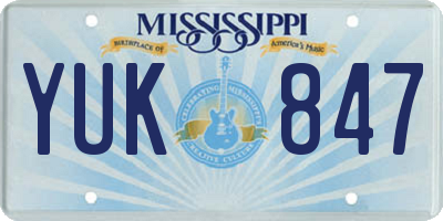 MS license plate YUK847
